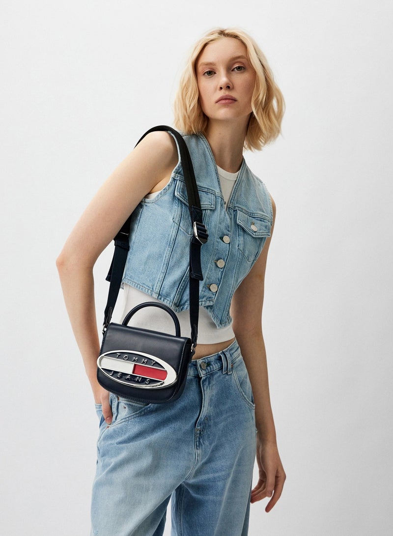 Tommy Hilfiger Plus Origin Plaque Denim Crossover Bag