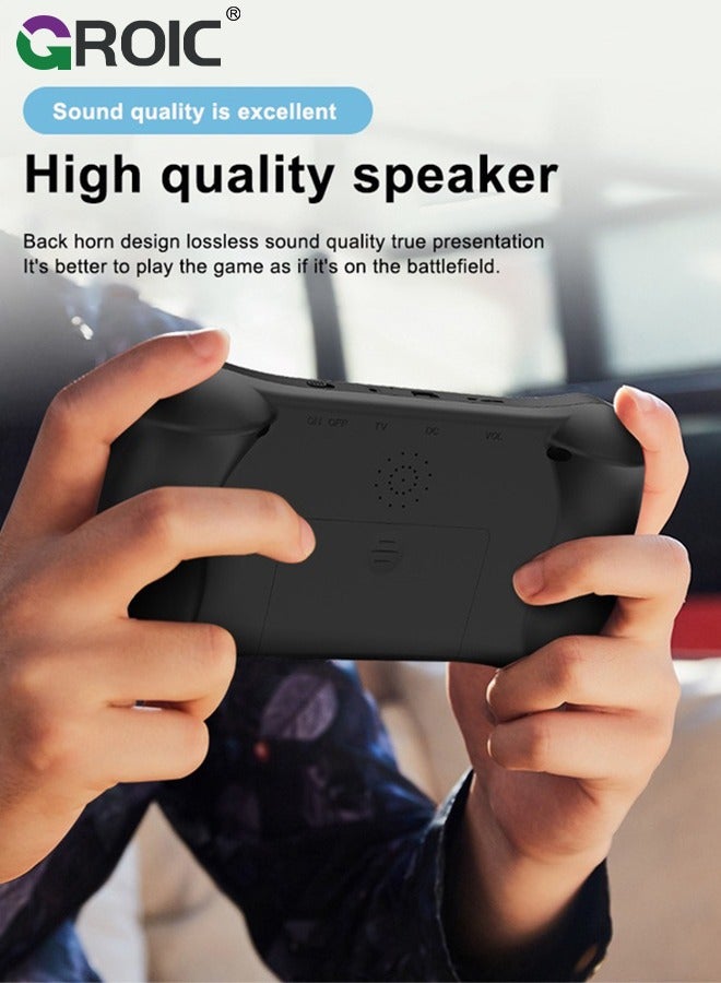 Black Handheld Game Console, 3.5 Inch Screen, Mini Games Console with 500 Classical Games Portable Video Game Consoles, Handheld Gaming Console Support for Connecting TV & Two Players