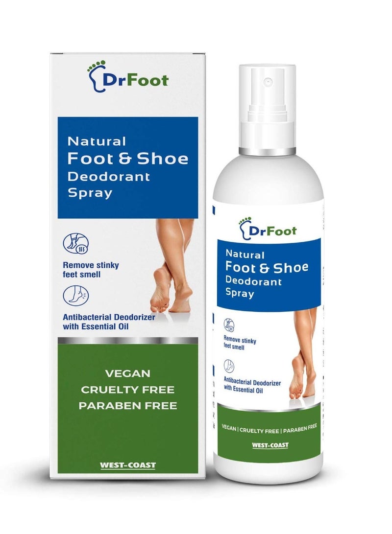 Dr Foot|Natural Foot&Shoe Unisex Deodorant Spray|Sanitizer Spray|Foot Spray|With Essential Oils|Foot Spray For Smelly Feet|Shoe Spray For Bad Smell|Shoe Smell Remover Spray|Shoe Freshener,1 Count