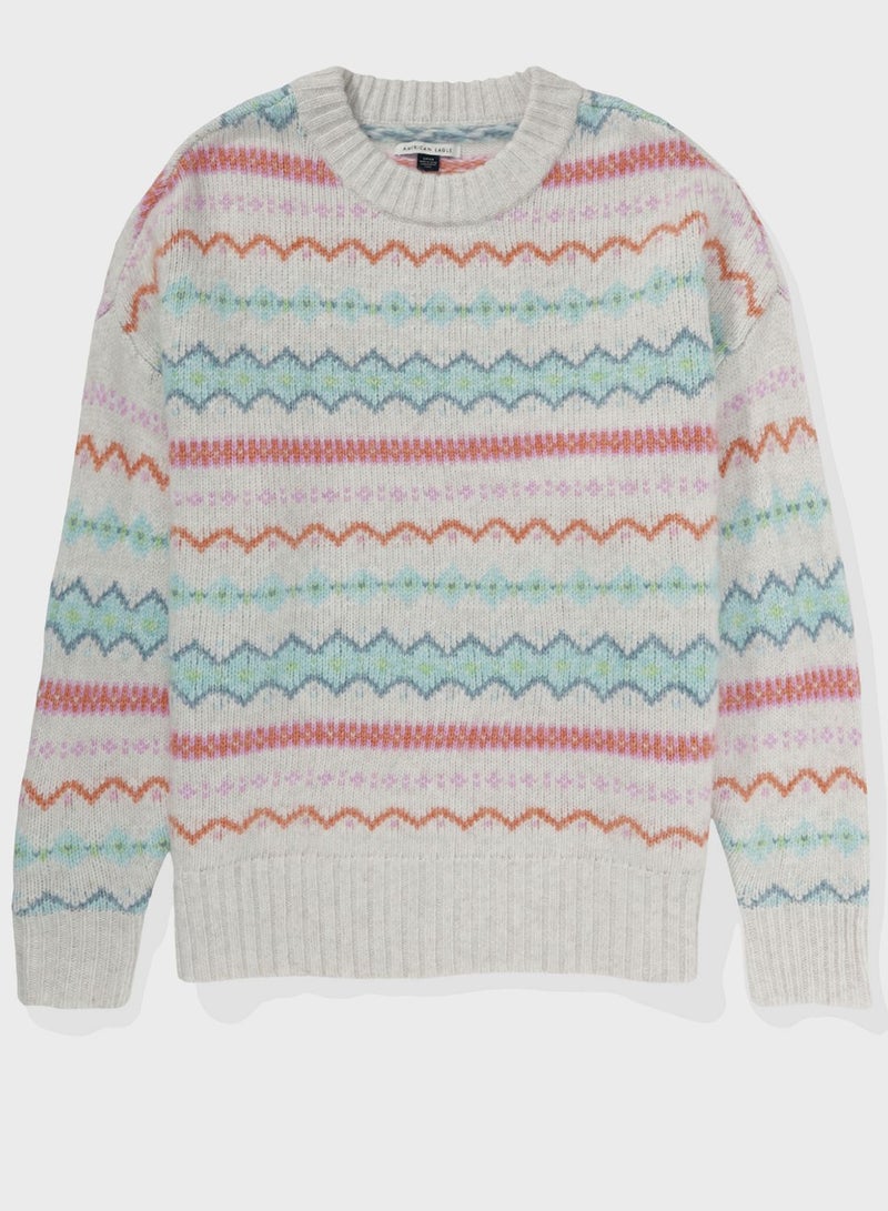 Crew Neck Knitted Sweater