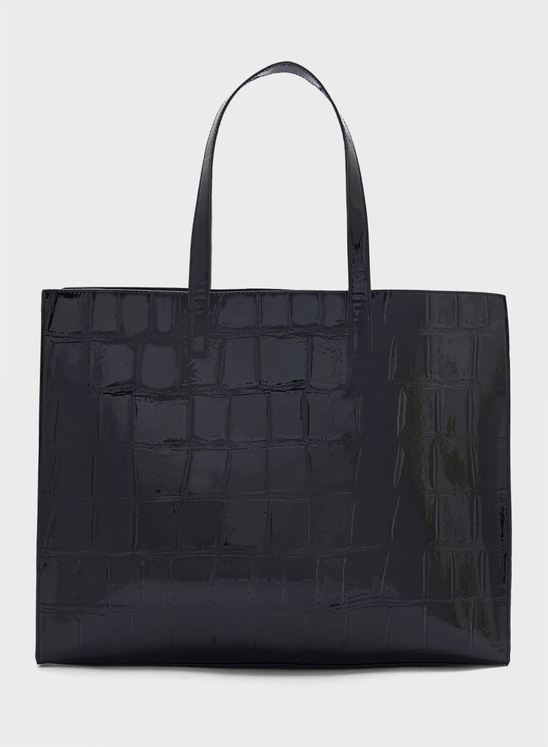 Croccon Imitation Top Handle Shopper