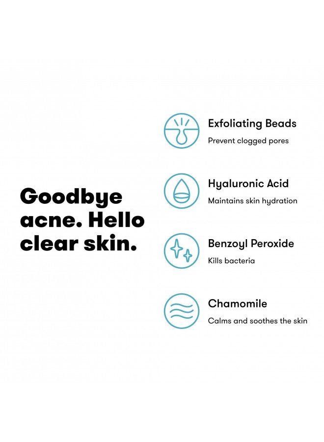 Proactiv Acne Cleanser - Benzoyl Peroxide Face Wash and Acne Treatment - Daily Facial Cleanser and Hyularonic Acid Moisturizer with Exfoliating Beads - 60 Day Supply, 4 Oz