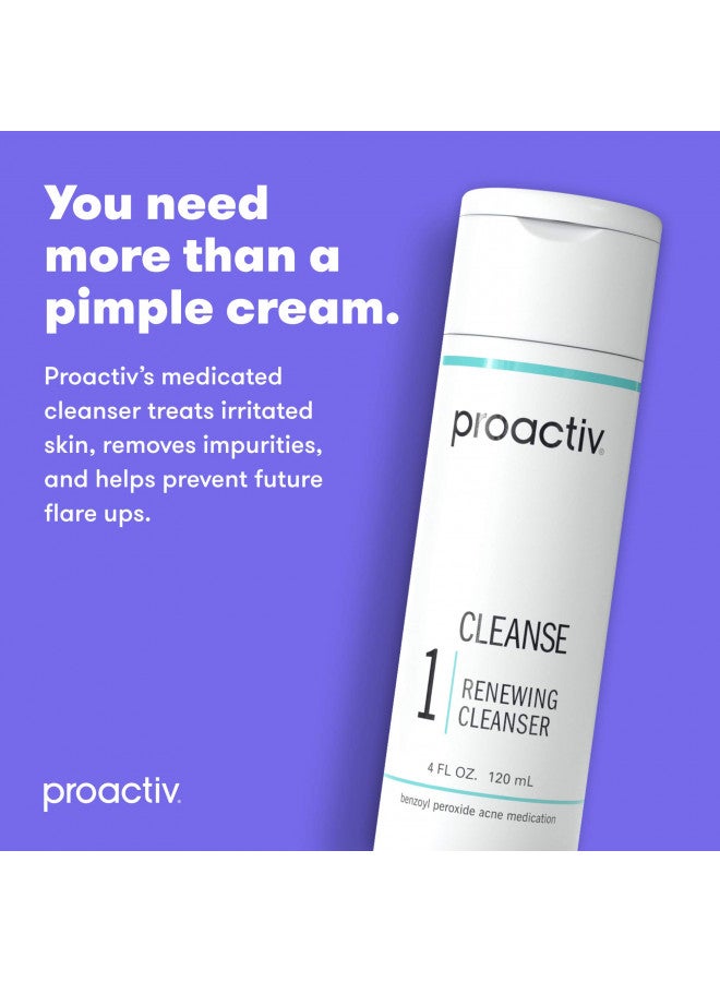Proactiv Acne Cleanser - Benzoyl Peroxide Face Wash and Acne Treatment - Daily Facial Cleanser and Hyularonic Acid Moisturizer with Exfoliating Beads - 60 Day Supply, 4 Oz