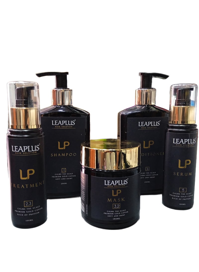 LEAPLUS Luxury Gold Caviar Hair Set 5 Pieces