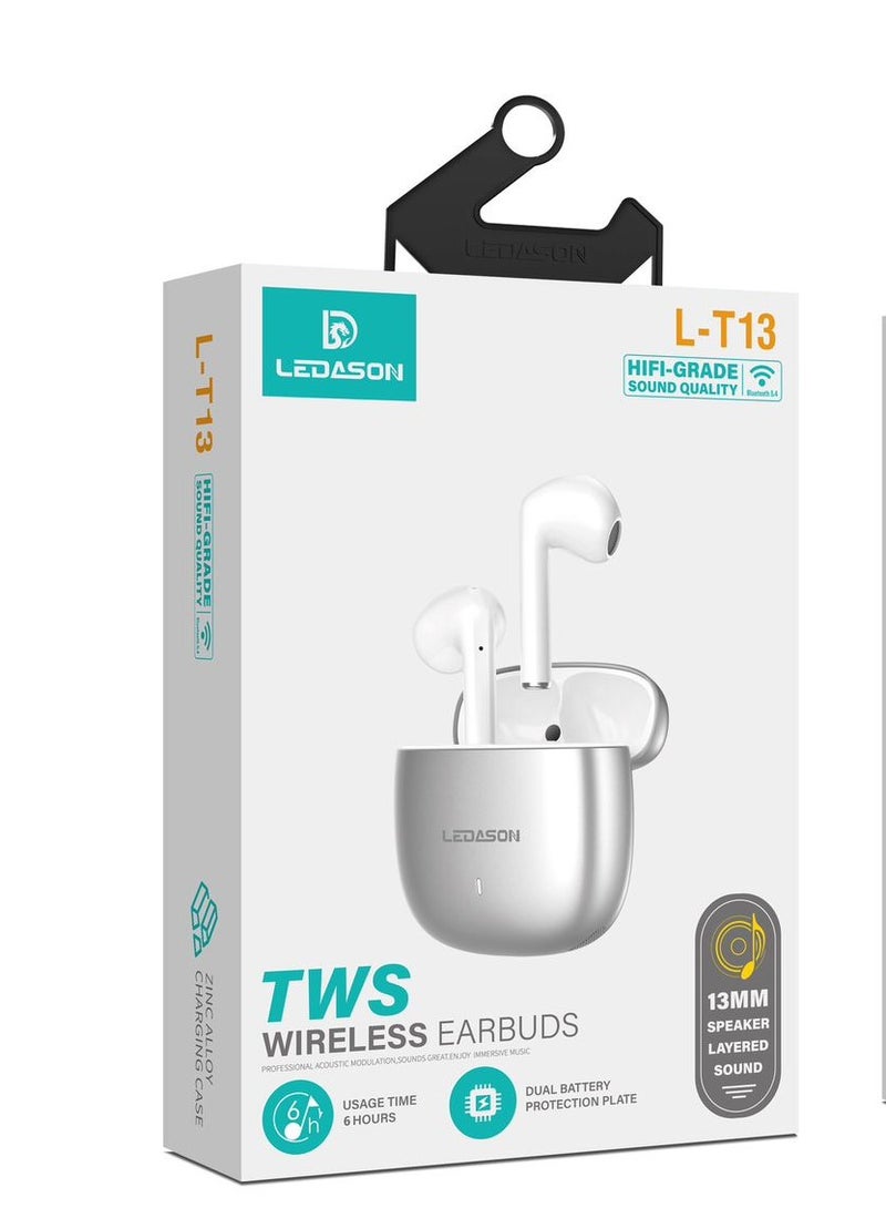 TWS Wireless Ear Buds Zinc Alloy Charging Case-Green