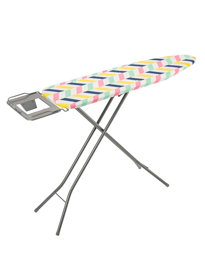 Mesh Ironing Board with Removable 100% Cotton Cover, Adjustable Legs Includes Extra Cotton Cover Assorted Designs