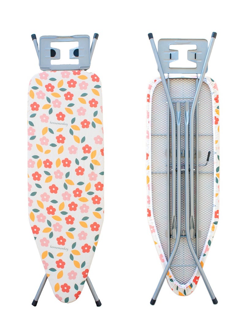 Mesh Ironing Board with Removable 100% Cotton Cover, Adjustable Legs Includes Extra Cotton Cover Assorted Designs