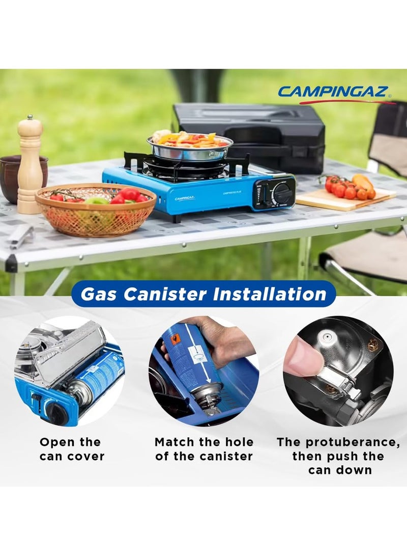 Coleman Stainless Steel Campingaz Camp Bistro Camping Stove – 2200W Portable Gas Cartridge Cooker (Blue)