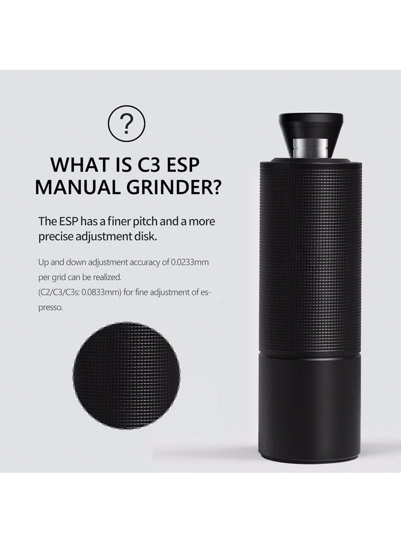 Save time and effort Hand Coffee Grinder, Manual Coffee Hand Grinder Capacity 25g with CNC Stainless Steel Conical Burr, Internal Adjustable Setting, Double Bearing Positioning for Travel, Camping