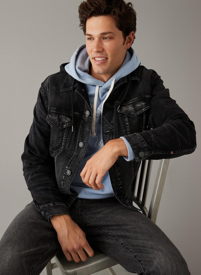 Hooded Denim Trucker Jacket