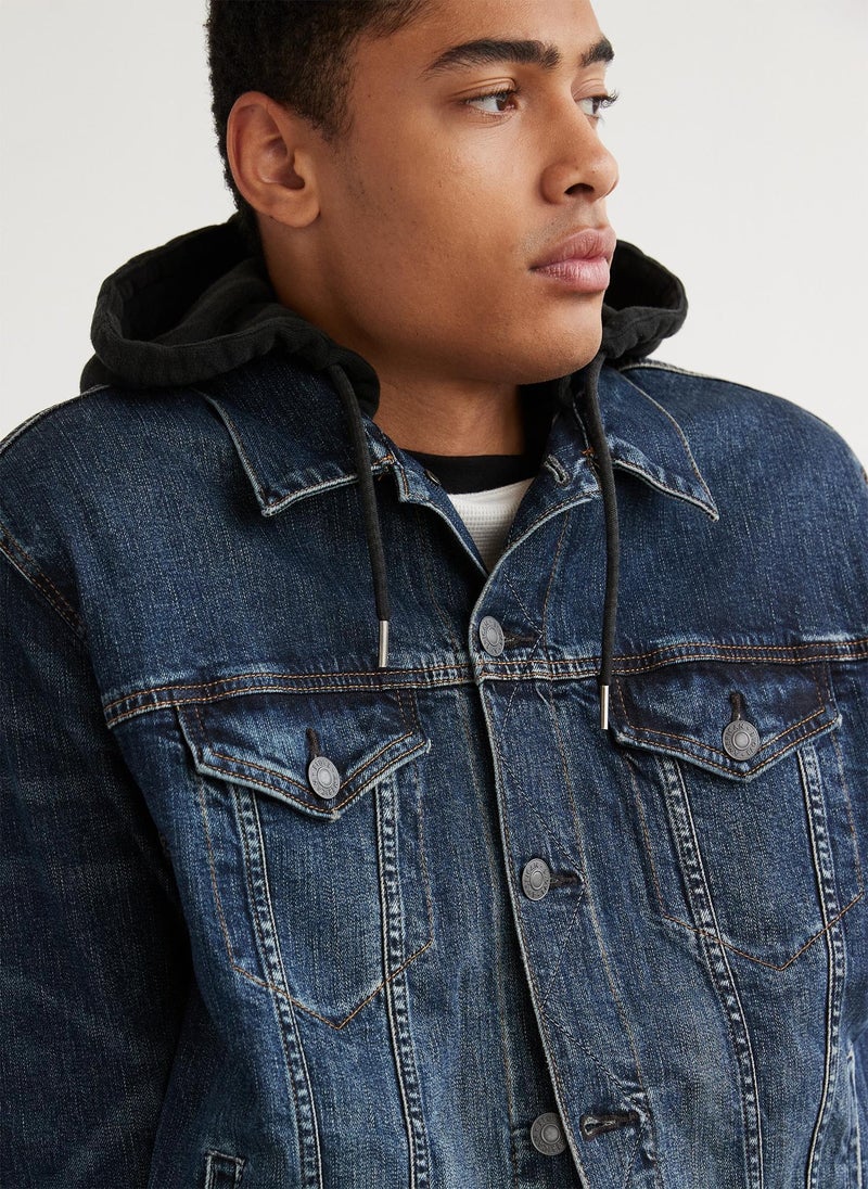 Hooded Denim Trucker Jacket