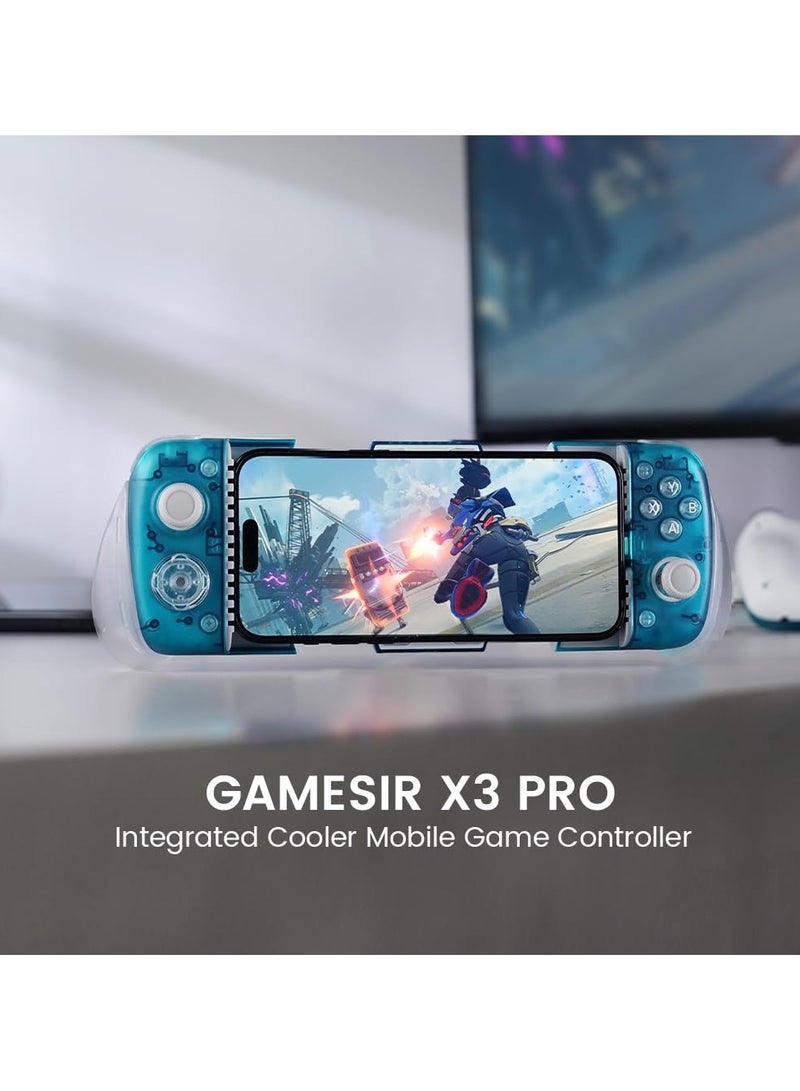 Professional Gamepad GameSir X3 Pro Aurora Borealis Mobile Gaming Controller with Cooler Android, iPhone 15 Series, Ergonomic Design-Phone Controller, Support Zenless Zone Zero, Cloudy Gaming, Xbox Game Pass