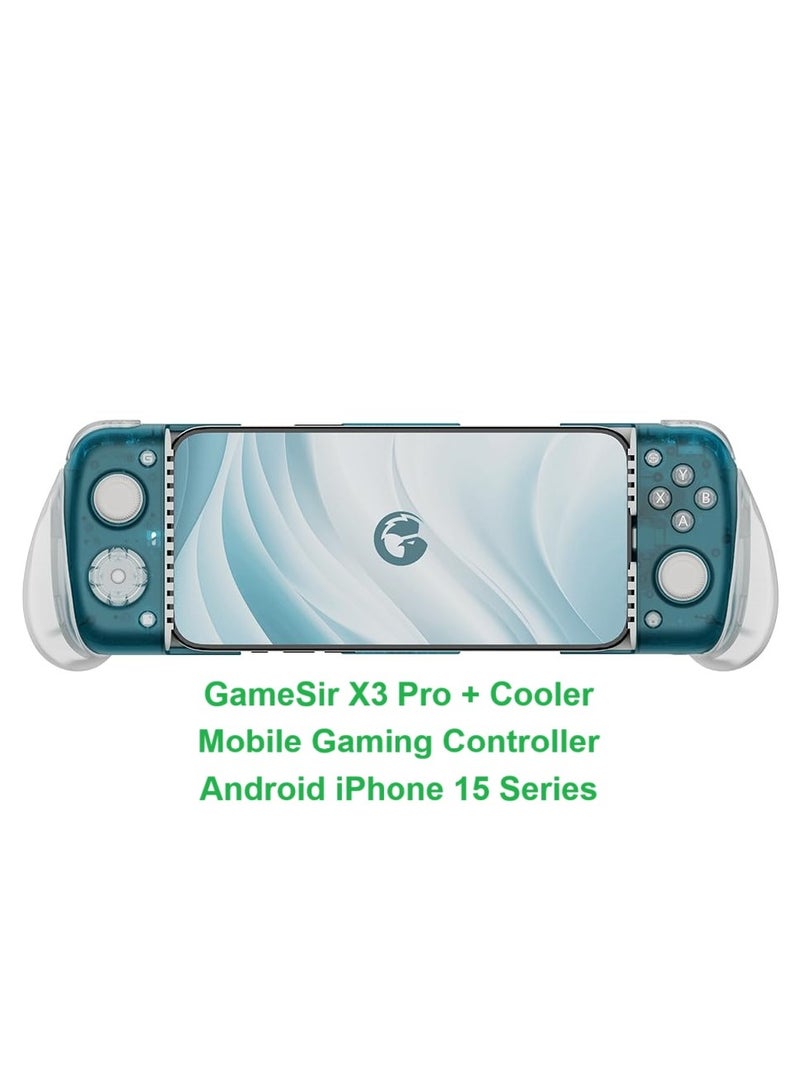 Professional Gamepad GameSir X3 Pro Aurora Borealis Mobile Gaming Controller with Cooler Android, iPhone 15 Series, Ergonomic Design-Phone Controller, Support Zenless Zone Zero, Cloudy Gaming, Xbox Game Pass