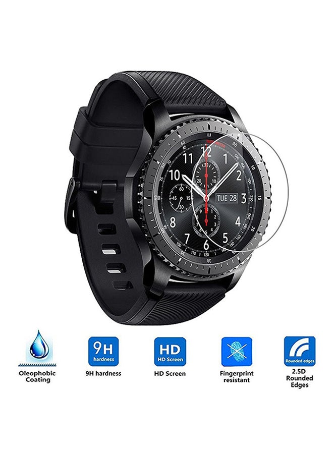 2-Piece Tempered Glass Screen Protector Film For Samsung Gear S3 Frontier Clear