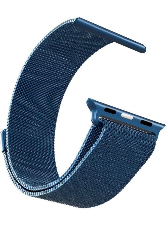 Stainless Steel Milanese Glass Screen Protector For Apple Watch Blue