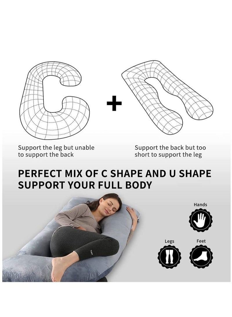 U-Shaped Pregnancy Pillow  Full Body Maternity Support Pillow(62x 28)