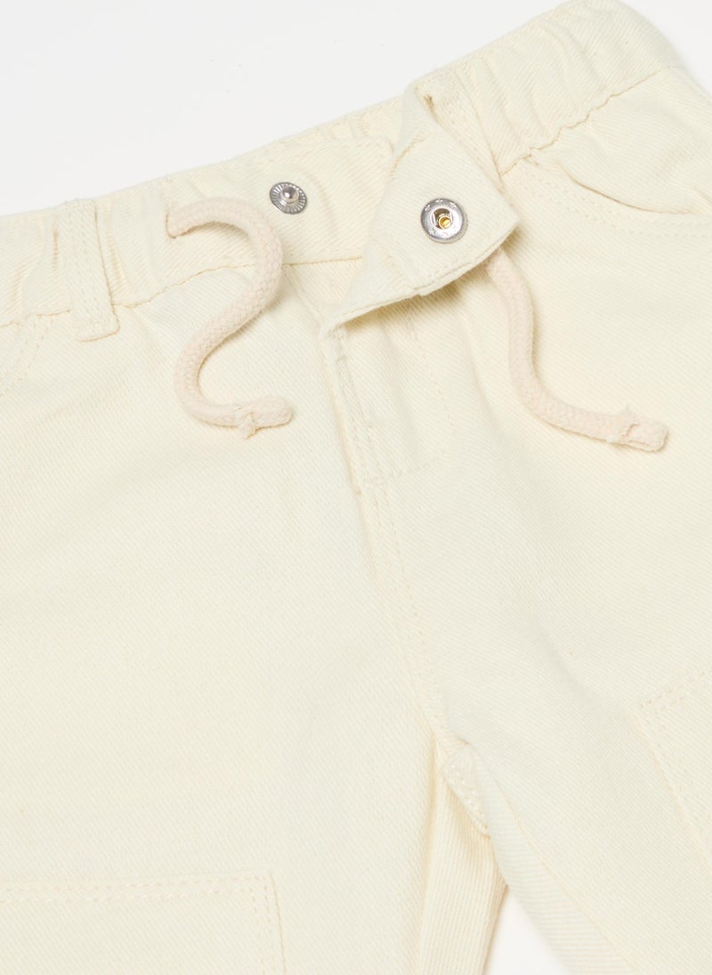 Cotton and linen drawstring trousers