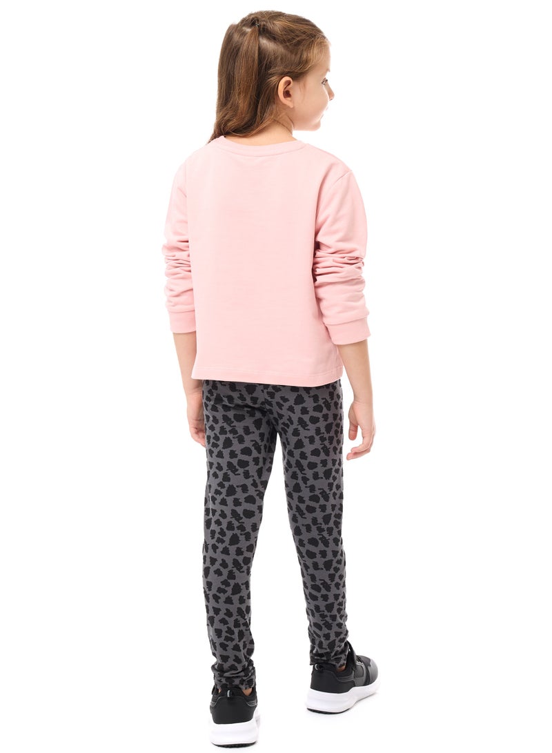 Heart Printed Top With Matching Leggings