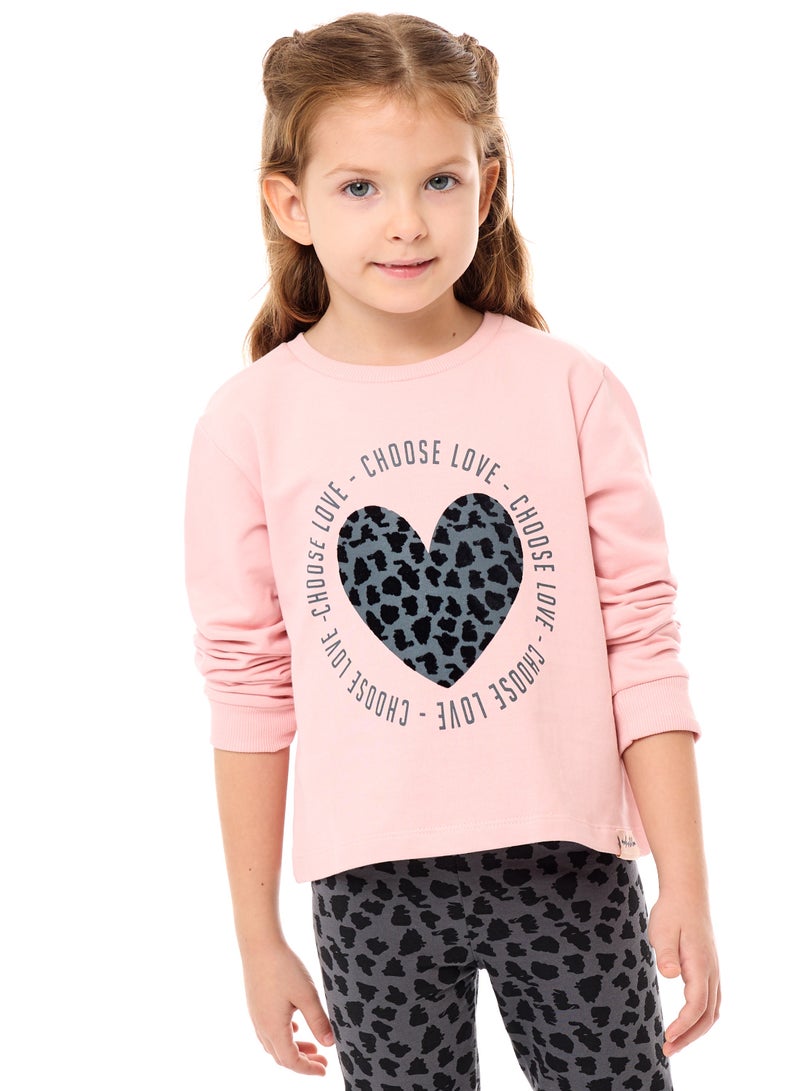 Heart Printed Top With Matching Leggings