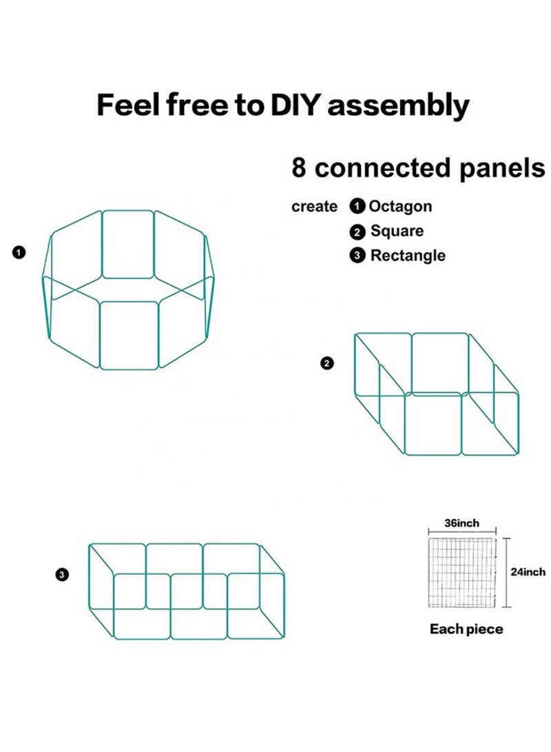 8 Piece Foldable Pet Fence Puppy Cage Puppy Fence For Pets