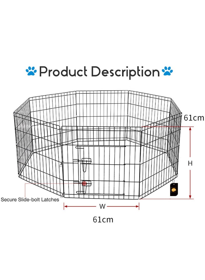 8 Piece Foldable Pet Fence Puppy Cage Puppy Fence For Pets