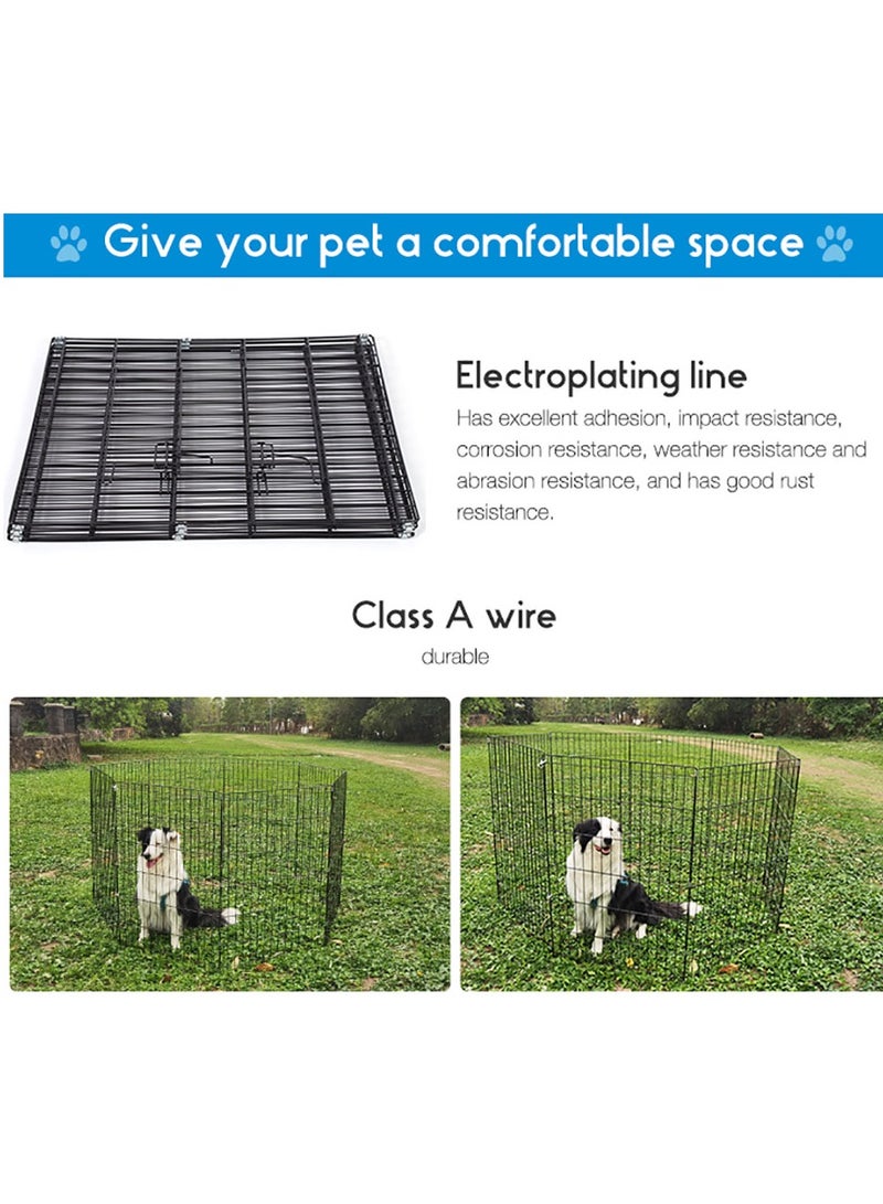 8 Piece Foldable Pet Fence Puppy Cage Puppy Fence For Pets