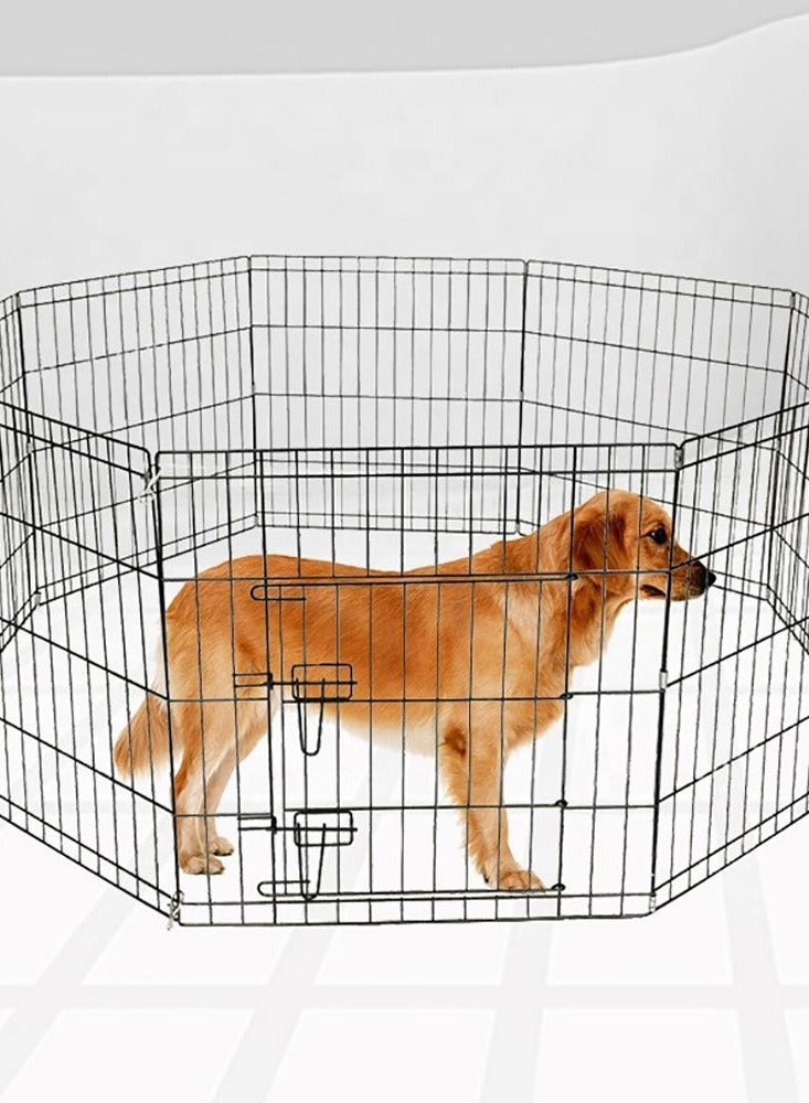 8 Piece Foldable Pet Fence Puppy Cage Puppy Fence For Pets