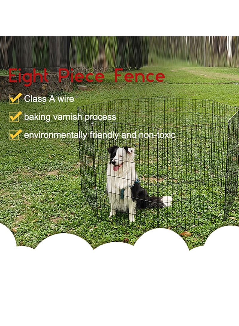 8 Piece Foldable Pet Fence Puppy Cage Puppy Fence For Pets