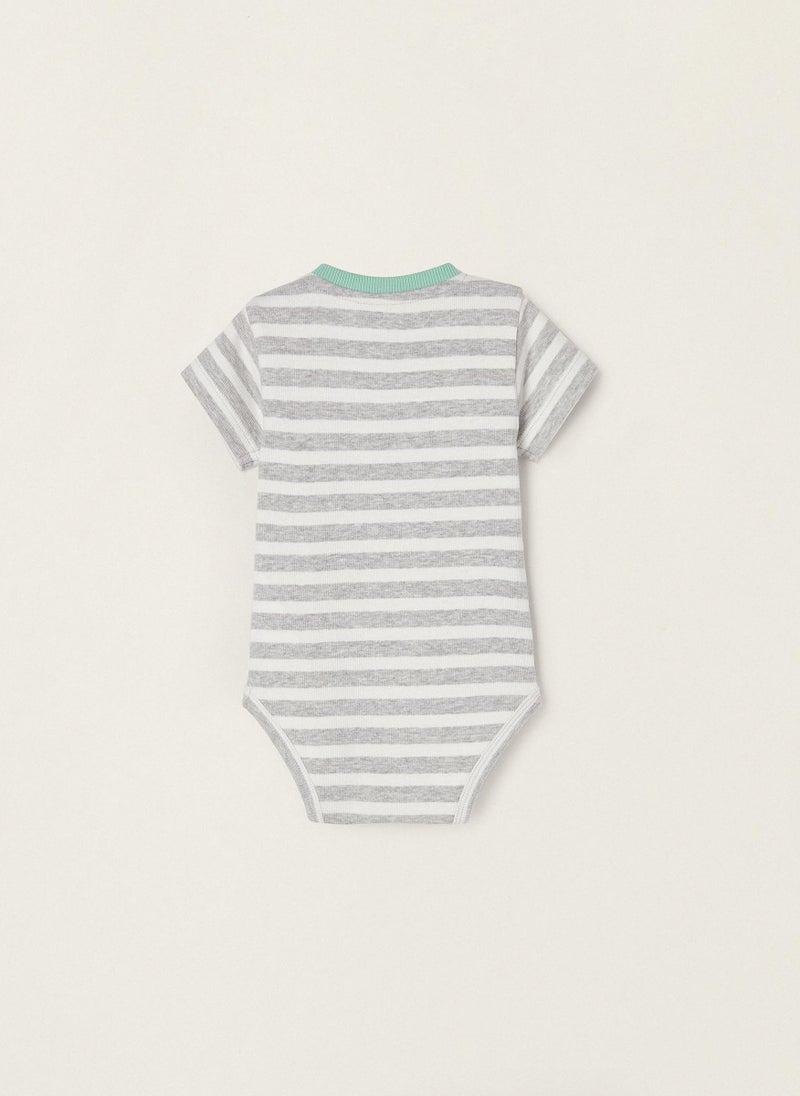 Cotton Ribbed Bodysuit for Newborn Baby Boys 'Apple'