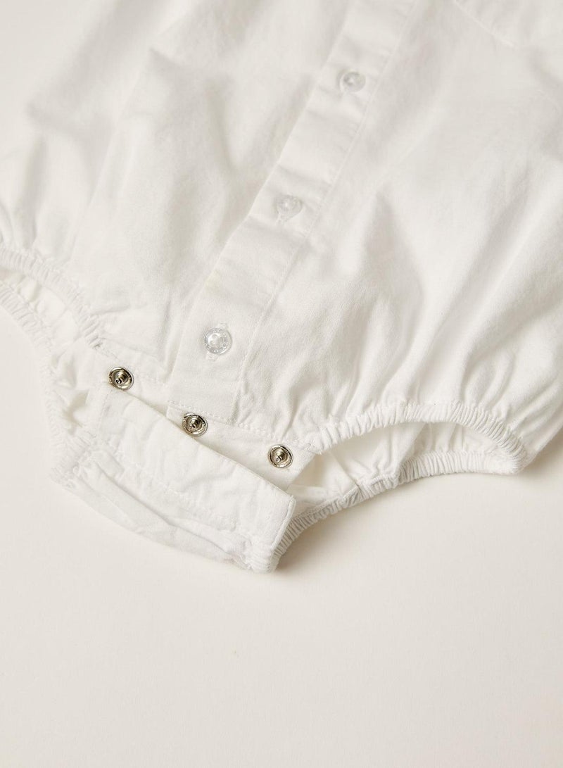 Bodysuit-Shirt for Newborn Baby Boys, White