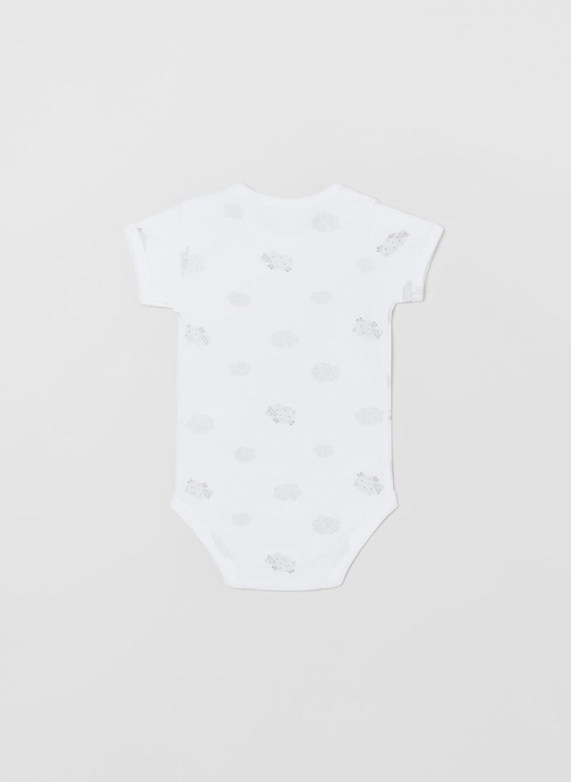 Three-pack bodysuit with sheep print