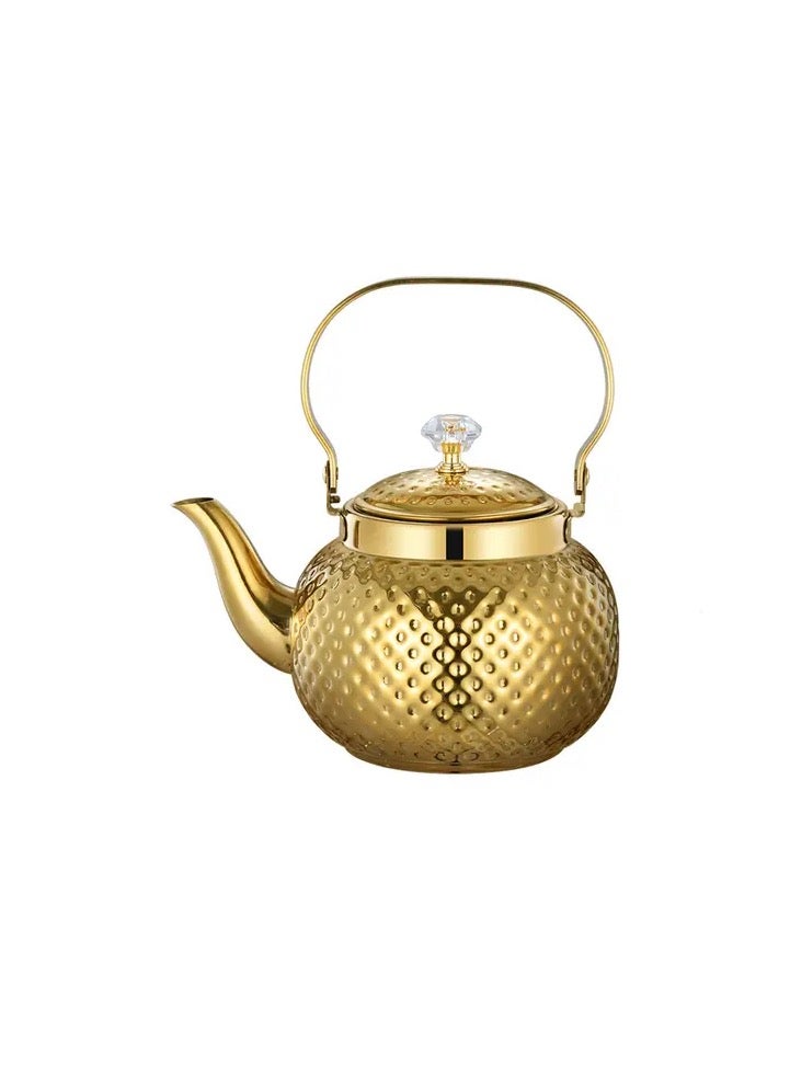 Teapot with Removable Infuser, 1.6L Stainless steel Coffee & Tea Pots - Perfect filter for Loose Leaf Tea or Tea (Gold