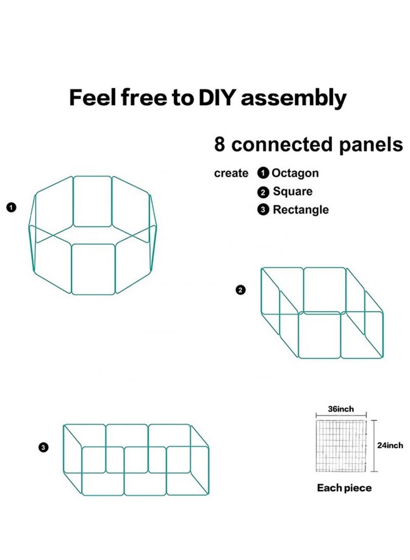 8-Piece Foldable Dog Fence Pet Fence