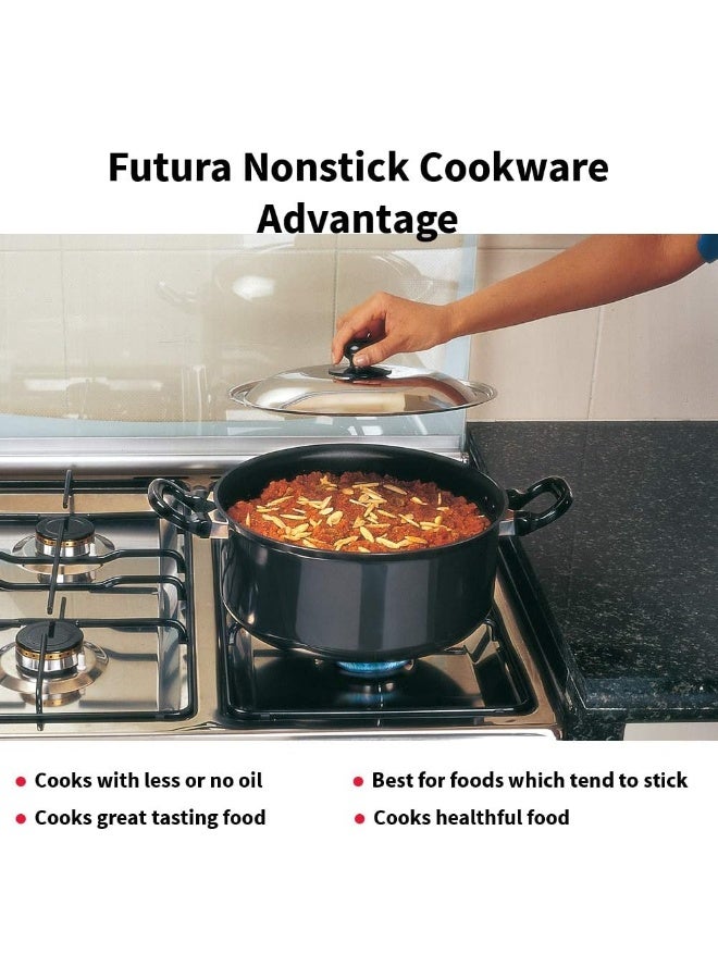 Futura Nonstick Cook N Serve Stewpot With Steel Lid 3 Litre s Black