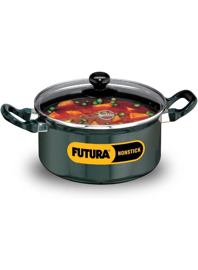 Futura 3 Litre Cook n Serve Stewpot Non Stick Pot with Glass Lid Cooking Pot with Lid Black NST30G