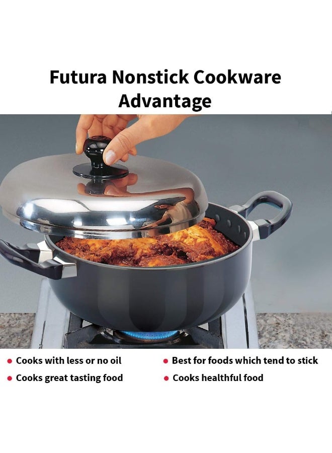 Futura Nonstick All-Purpose Pan 3L 22 cm 3.25 mm with SS Lid Black