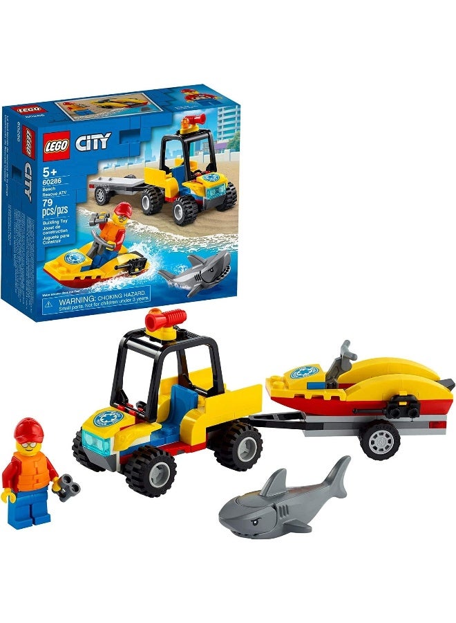 LEGO City Beach Rescue ATV 60286 Building Kit; Fun Cool Toy for Kids, New 2021 (79 Pieces)