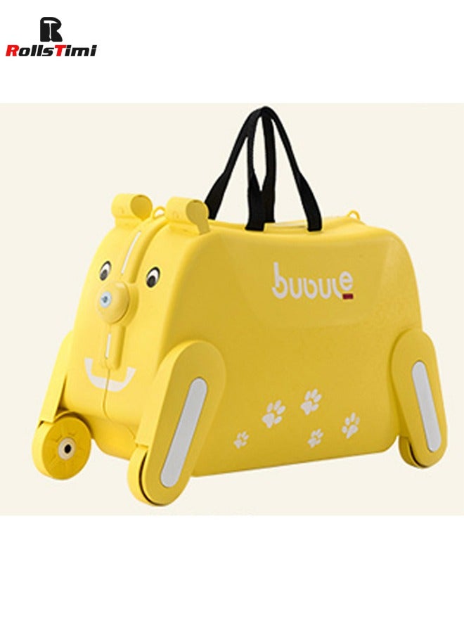 Cute Kids Trolley Bag Dog Shape Kid Toy Travel Luggage 1-8 Age ,Yellow