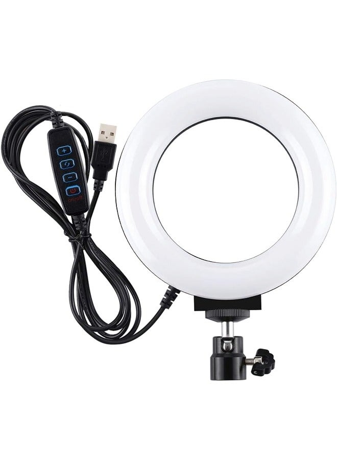 4.7 inch USB LED Ring Light, PULUZ 3 Modes Dimmable Ring Selfie LED Light for Zoom Meeting/Video Calls/Webcam Streaming/Self Broadcasting/YouTube/TikTok/Makeup with Tripod Ball Head (Black)