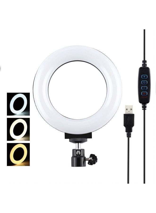 4.7 inch USB LED Ring Light, PULUZ 3 Modes Dimmable Ring Selfie LED Light for Zoom Meeting/Video Calls/Webcam Streaming/Self Broadcasting/YouTube/TikTok/Makeup with Tripod Ball Head (Black)