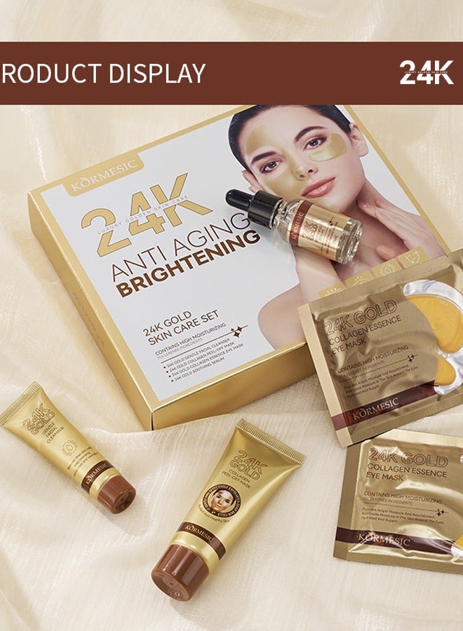 Five piece 24k Gold set box for facial care hydration