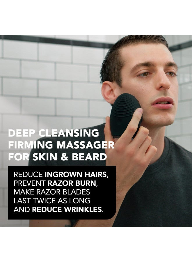 FOREO Luna 3 Men Silicone Facial Cleansing & Firming Massage Brush for Skin and Beard, Shave Prep, Ultra-Hygienic,16 Intensities, 650 uses/USB Charge, App-Connected, Waterproof, 2-Year Warranty
