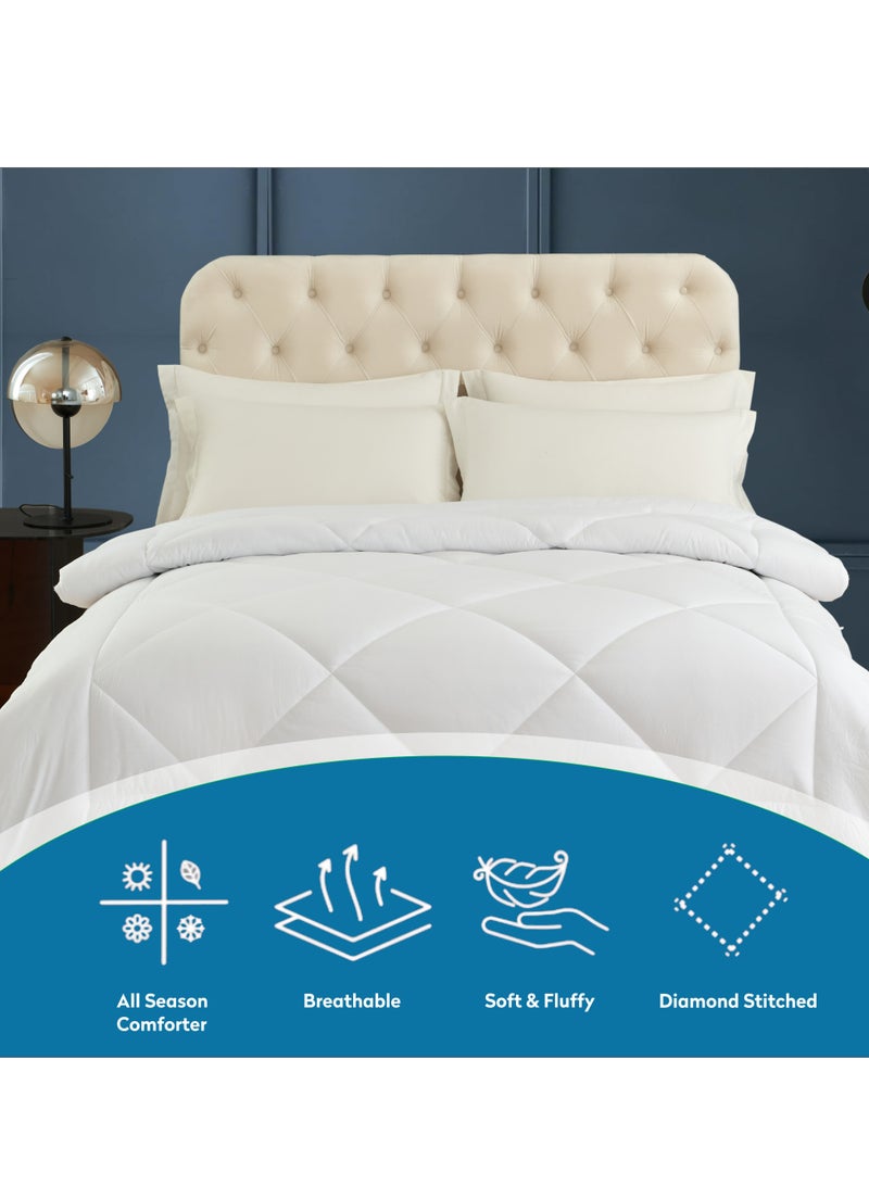 Luxury Hotel Style Duvet Insert Super King Size 260 x 240Cms, All Season Duvet Insert Box Quilting Comforter With 6 Corner Tabs, Super Soft Down Alternative Filling,White