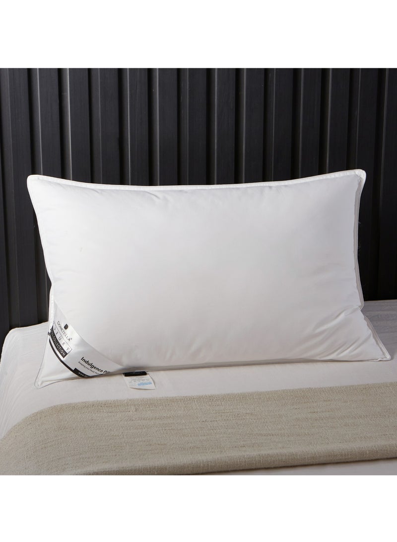 Single Hotel Cotton Pillow Shell Double Edge Stitched Premium Gel Fiber 1600 gms Filling 50x75 Soft Loft,White