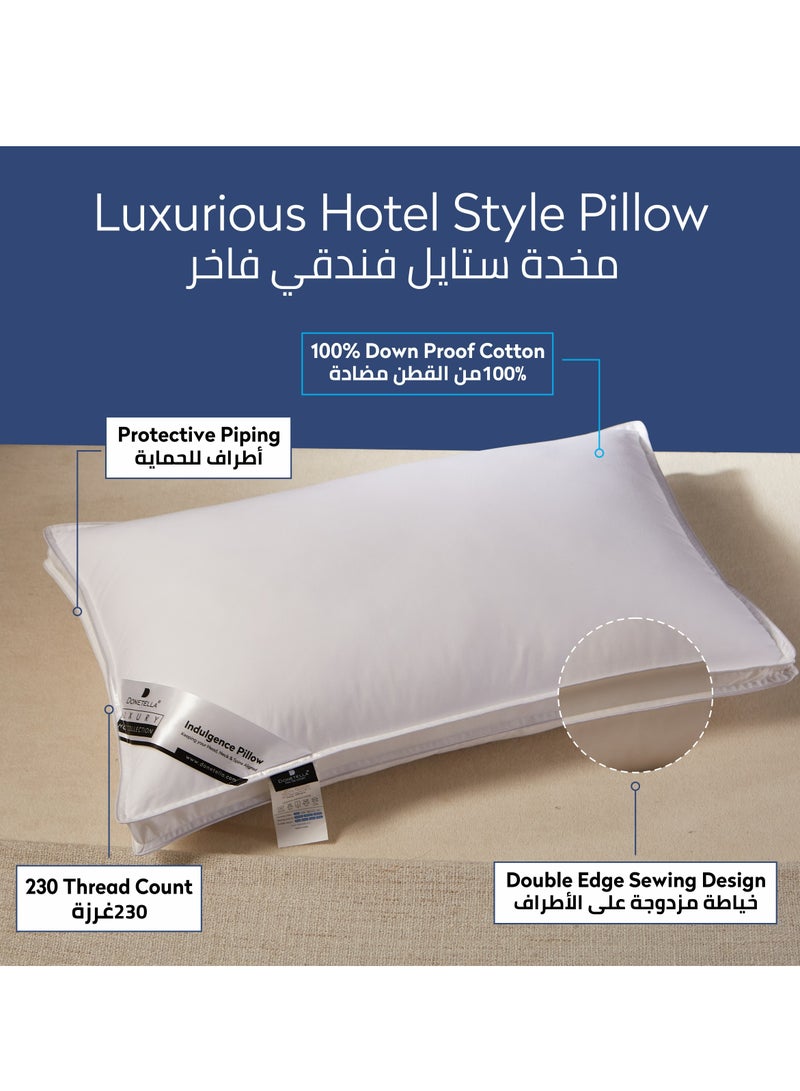 Hotel Style Bed Pillows 2-Pcs(2200Gm Each) Soft Breathable Cotton Cover Top With Luxury Down Alternative Filling Pillow,White