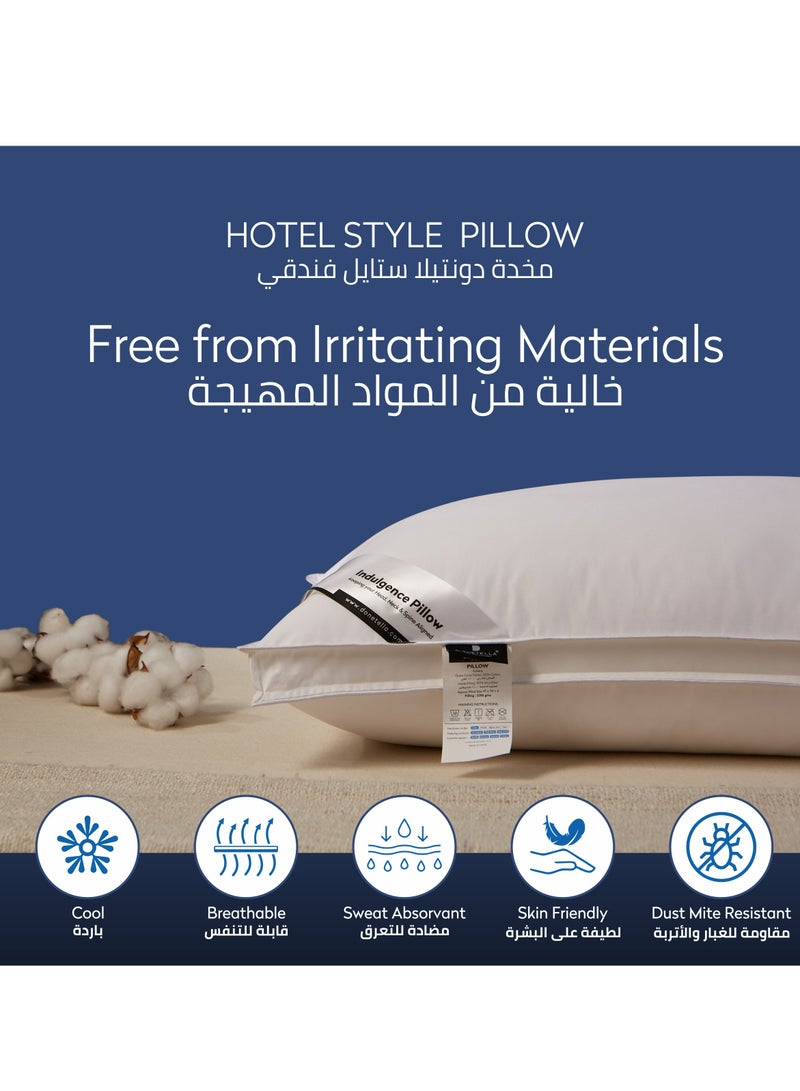 Hotel Style Bed Pillows 2-Pcs(2200Gm Each) Soft Breathable Cotton Cover Top With Luxury Down Alternative Filling Pillow,White