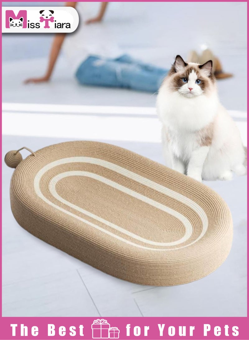 Cat Scratching Lounge Bed Oval Cat Scratch Bed With Ball Toys and Cat Scratching for Keeps Cats Healthy Relieves Boredom Cat Toy