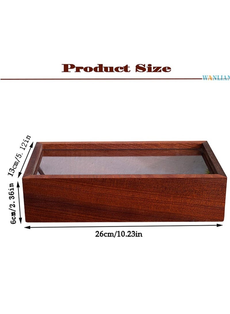 Double-Sided Wooden Shadow Photo Frame with High-Definition Plexiglass, Shatter-Resistant Glass, and Drawer for Dried Flowers, Specimens, Crafts, and Photos Storage