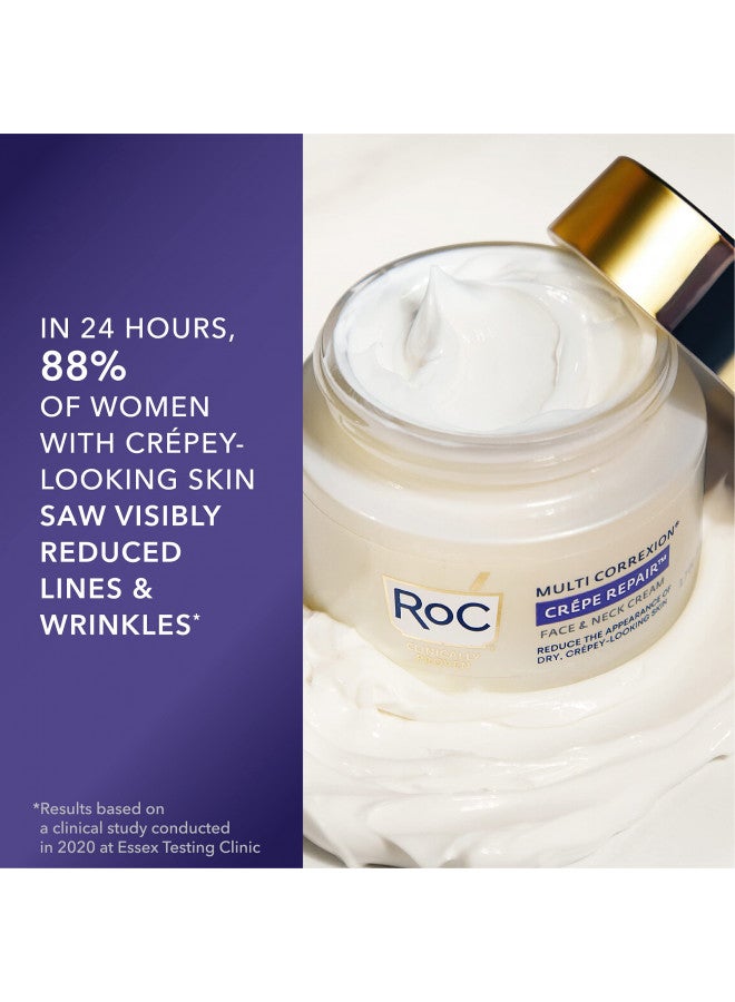 RoC Crepe Repair Anti Aging Daily Face Moisturizer & Neck Firming Cream (1.7 oz) + RoC Retinol Wrinkle Smoothing Capsules (7 CT), Skin Care Treatment