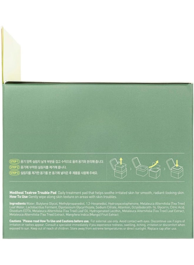 Korean Teatree Trouble Pad, Daily Treatment Pads For Quick Skin Solutions, 100'S, 170 Ml